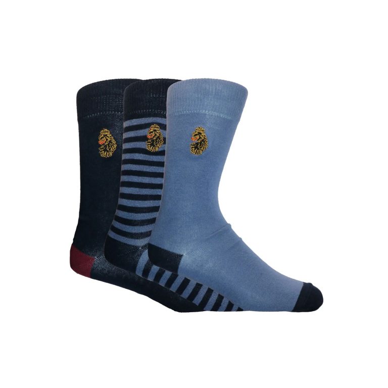 Luke James 3 Pack Thin Stripe Socks - Multi Color