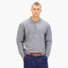 Luke Kingsbridge Long Sleeve Knitted Polo - Mid Mrl Grey