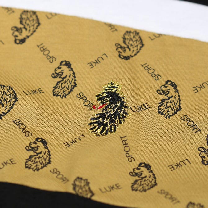Luke Lions Den Overprint Regular Fit Short Sleeve T-Shirt - Black Gold/White