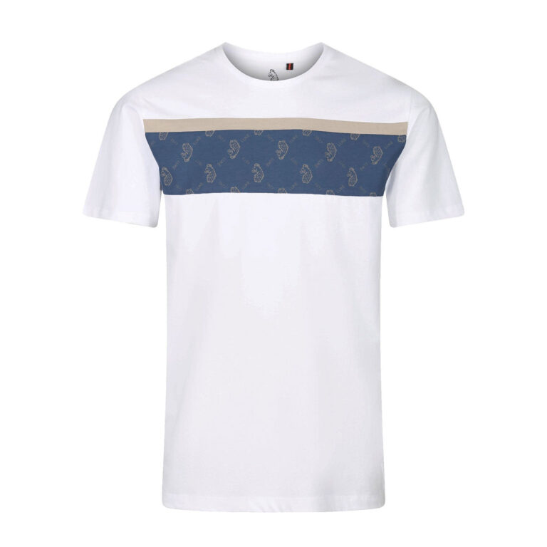 Luke Lions Den Overprint Regular Fit Short Sleeve T-Shirt - White Denim Blue