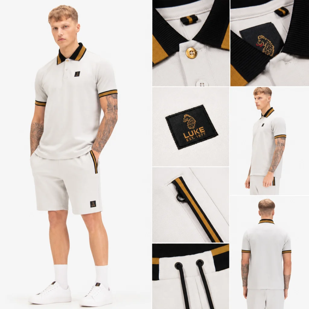 Luke Makati Cotton Pique Polo Shirt - Ice Grey