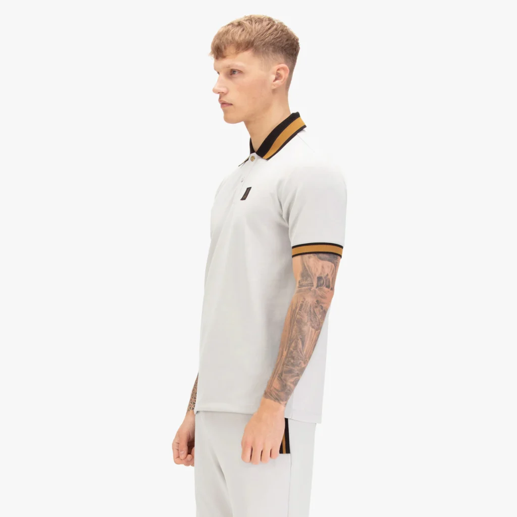 Luke Makati Cotton Pique Polo Shirt - Ice Grey