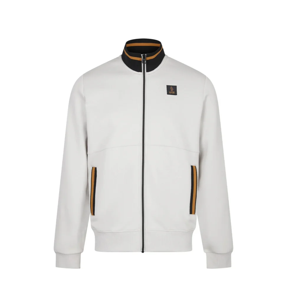 Luke Makati Zip Through Sweat Shirt - Ice Grey