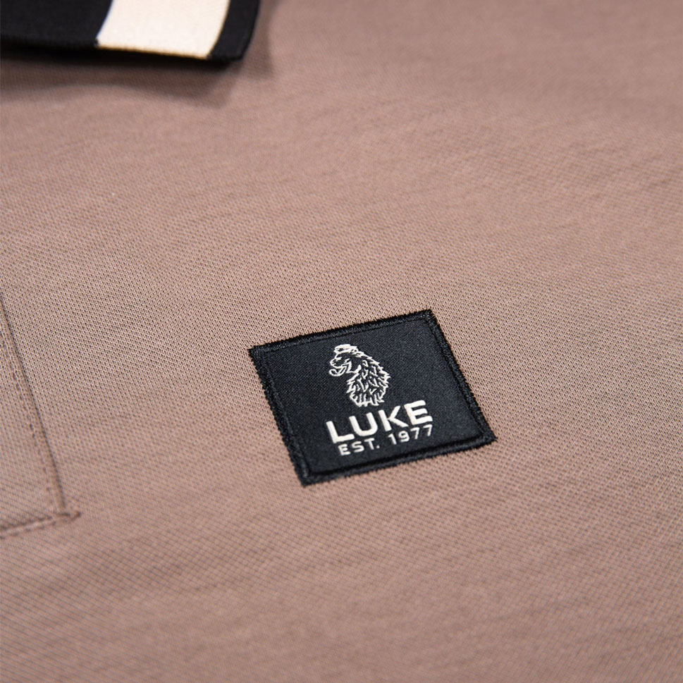 Luke Makati Honeycomb Textured Polo - Hardnut / Black Gold