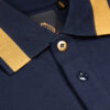Luke Makati Honeycomb Textured Polo - Navy Gold