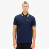 Luke Makati Honeycomb Textured Polo - Navy Gold