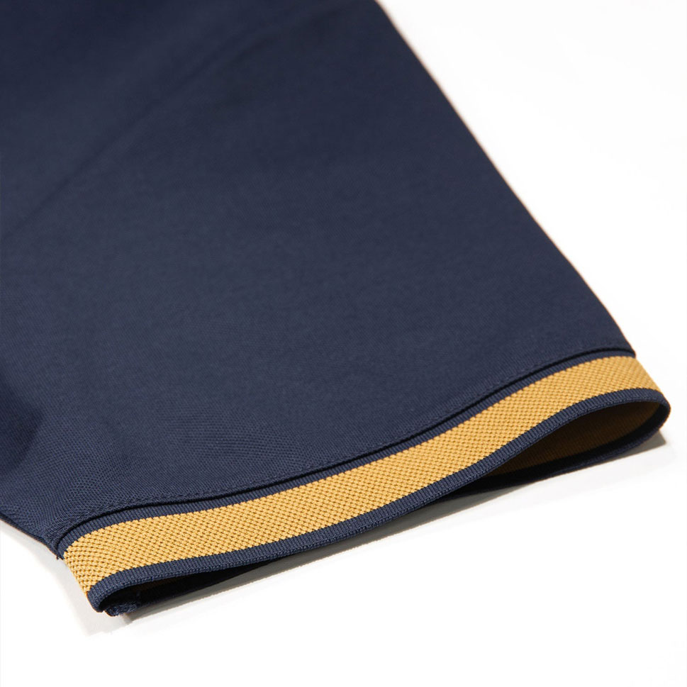 Luke Makati Honeycomb Textured Polo - Navy Gold