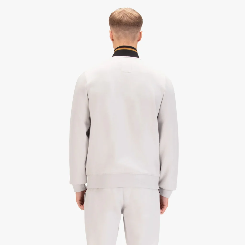 Luke Makati Zip Through Sweat Shirt - Ice Grey