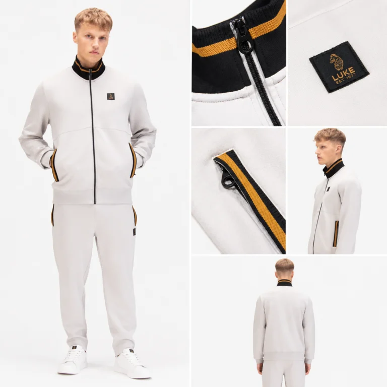 Luke Makati Zip Through Sweat Shirt - Ice Grey