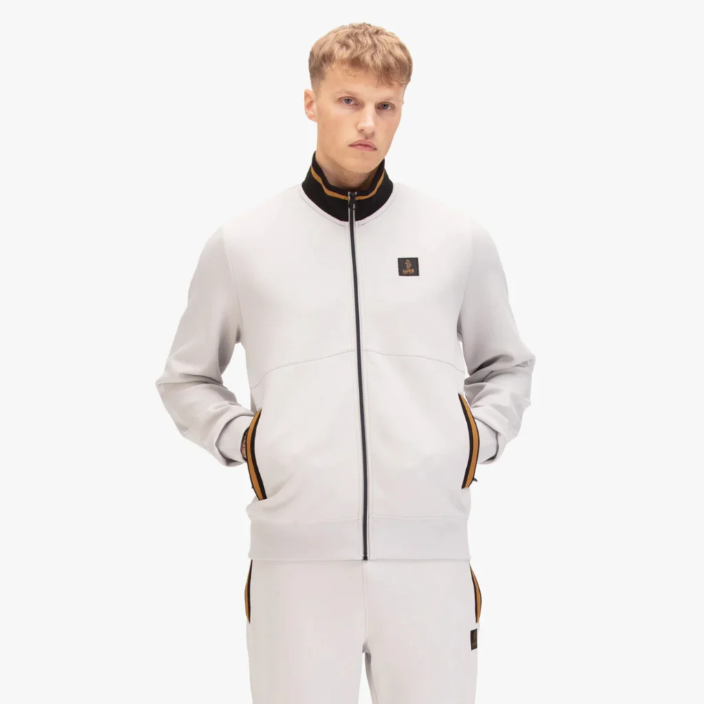 Luke Makati Zip Through Sweat Shirt - Ice Grey
