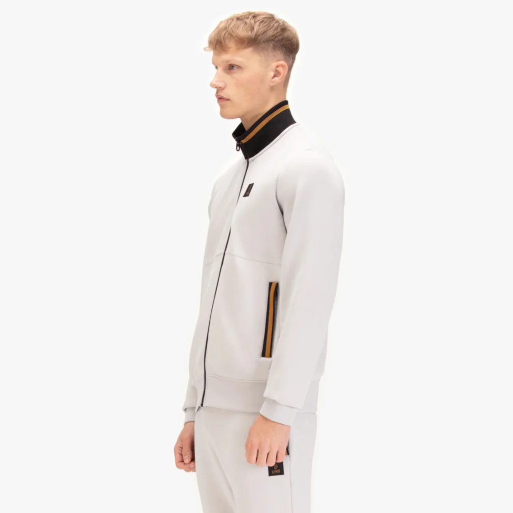 Luke Makati Zip Through Sweat Shirt - Ice Grey