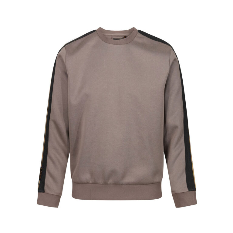 Luke Massachusetts Tape Detail Regular Fit Long Sleeve Sweatshirt - Mushroom