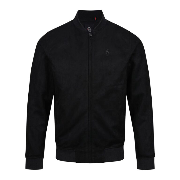 Luke Minky Marklew Regular Fit Long Sleeve Bomber Jacket - Jet Black