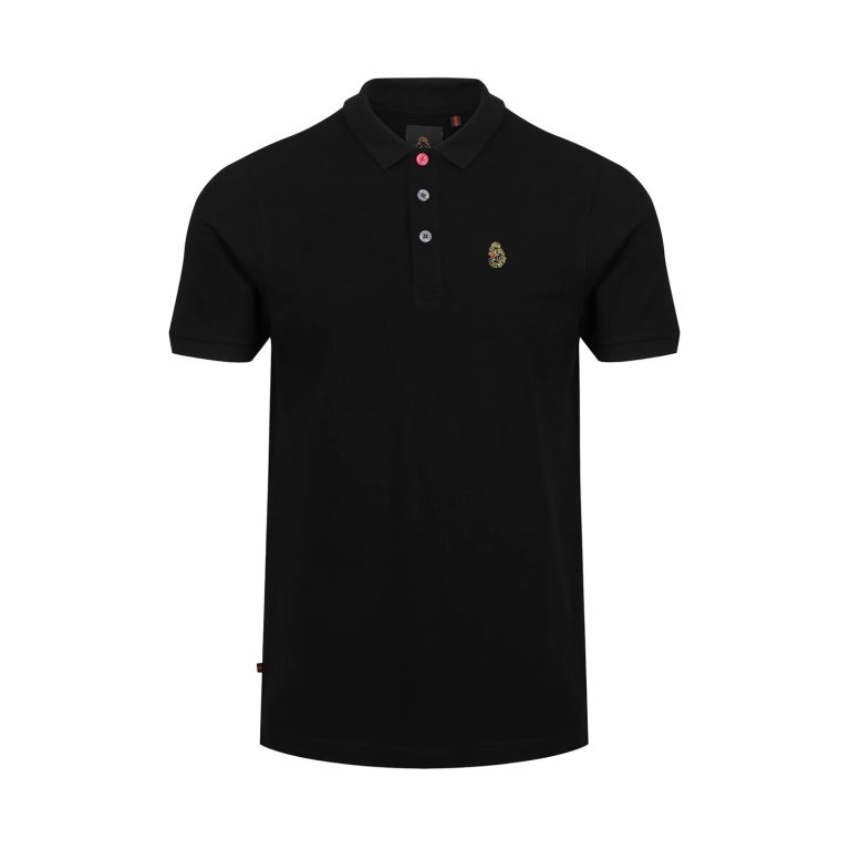 Luke New Mead Pique Polo - Jet Black
