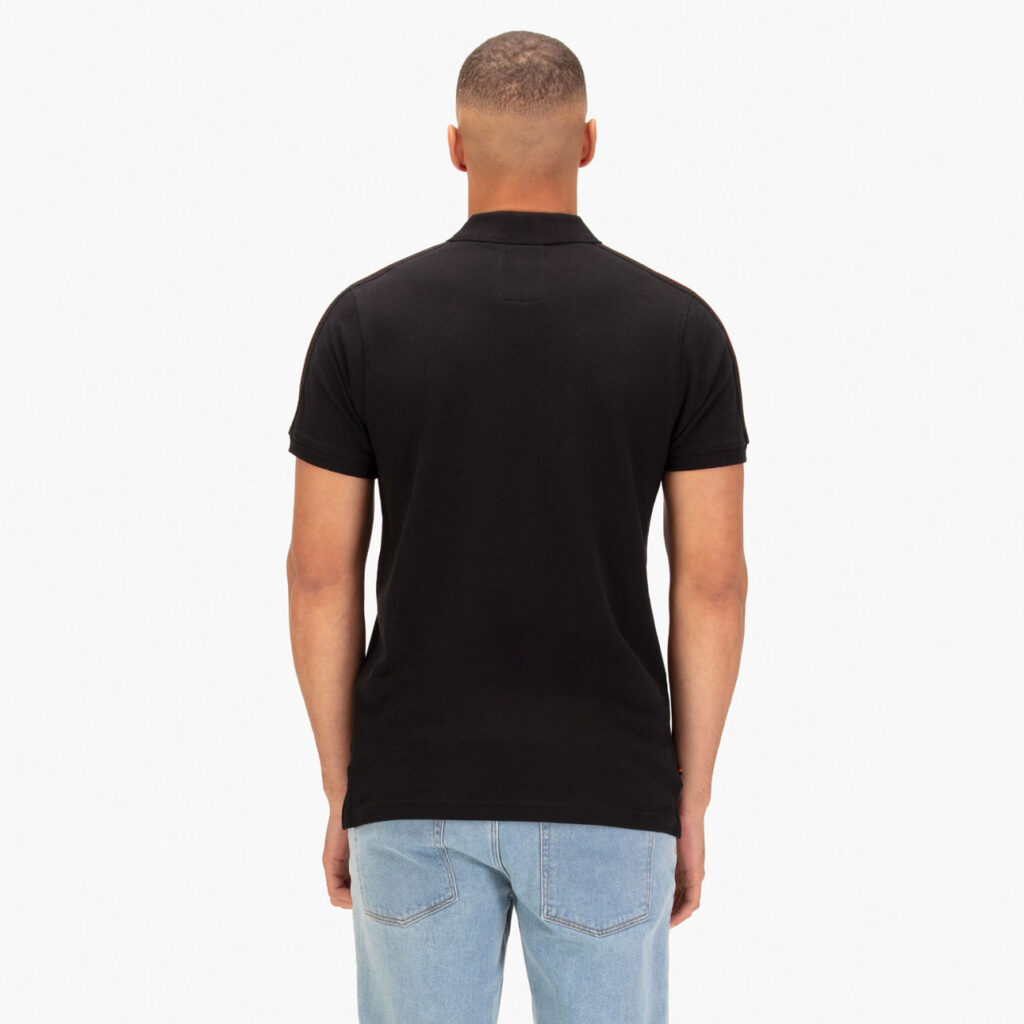 Luke New Will Tape Pique Polo - Black