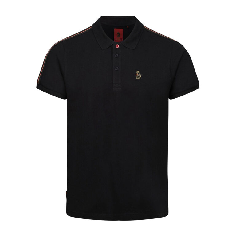 Luke New Will Tape Pique Polo - Black