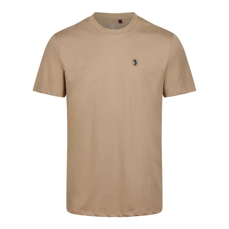 Luke Pima Shiny Lion Regular Fit Short Sleeve T-Shirt - Biscuit