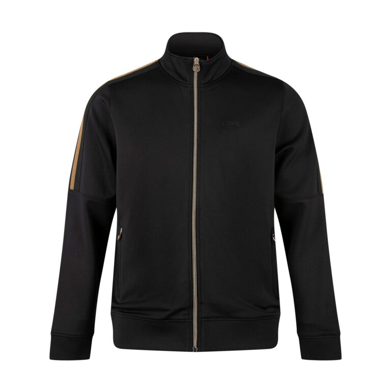 Luke Redwood Regular Fit Long Sleeve Zip Through Sweat - Black