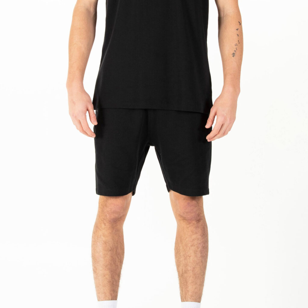Luke Reid Text Detail 290GSM Regular Fit Shorts - Black
