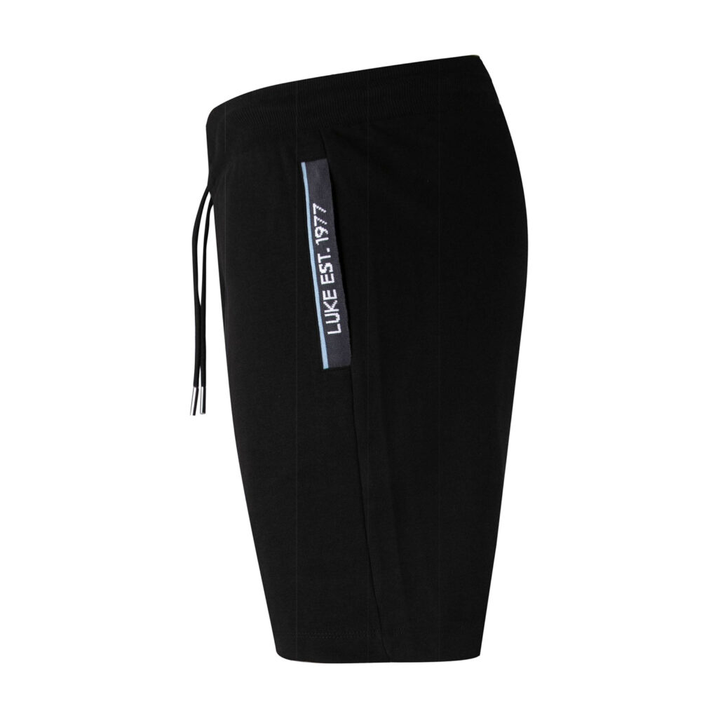 Luke Reid Text Detail 290GSM Regular Fit Shorts - Black