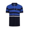 Luke Stripe New Mead Short Sleeve Polo - Very Dark Navy