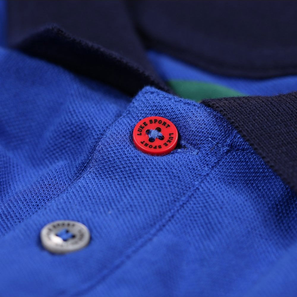 Luke Stripe New Mead Short Sleeve Polo - Very Dark Navy