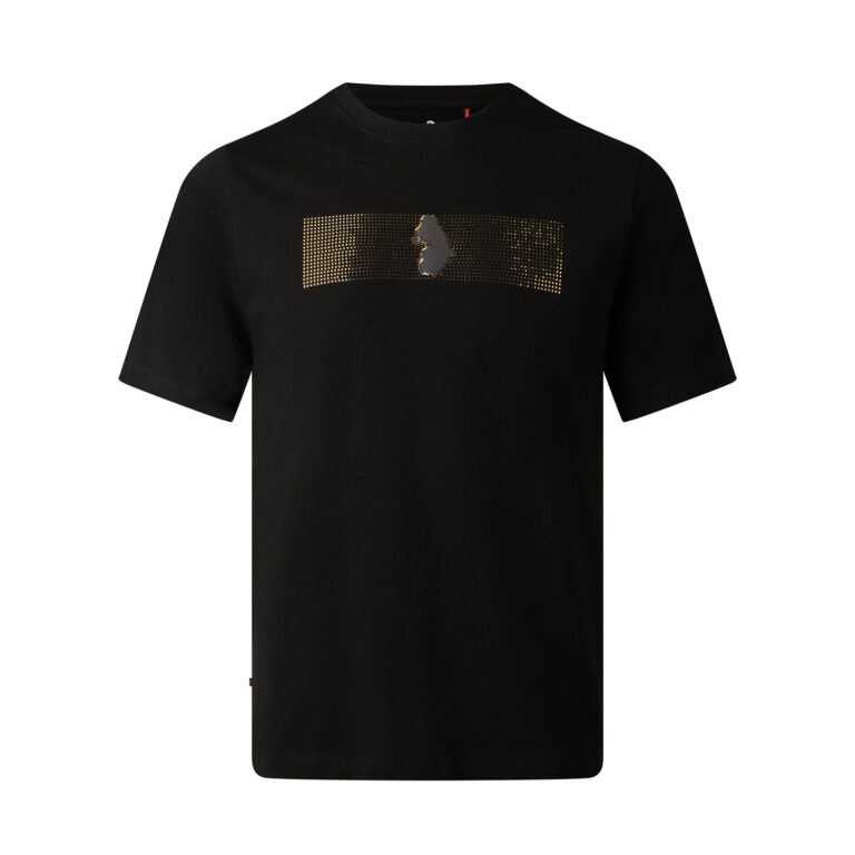 Luke Stud Work Regular Fit Short Sleeve Printed T-Shirt - Black