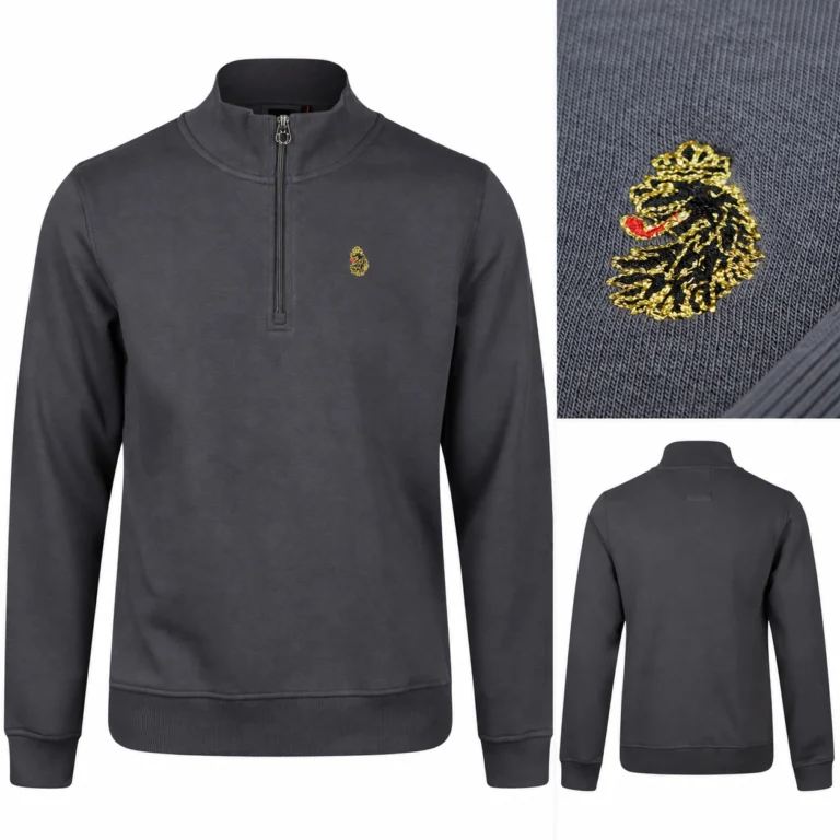Luke Sydney 1000 320GSM  1/4 Zip Sweater - Charcoal
