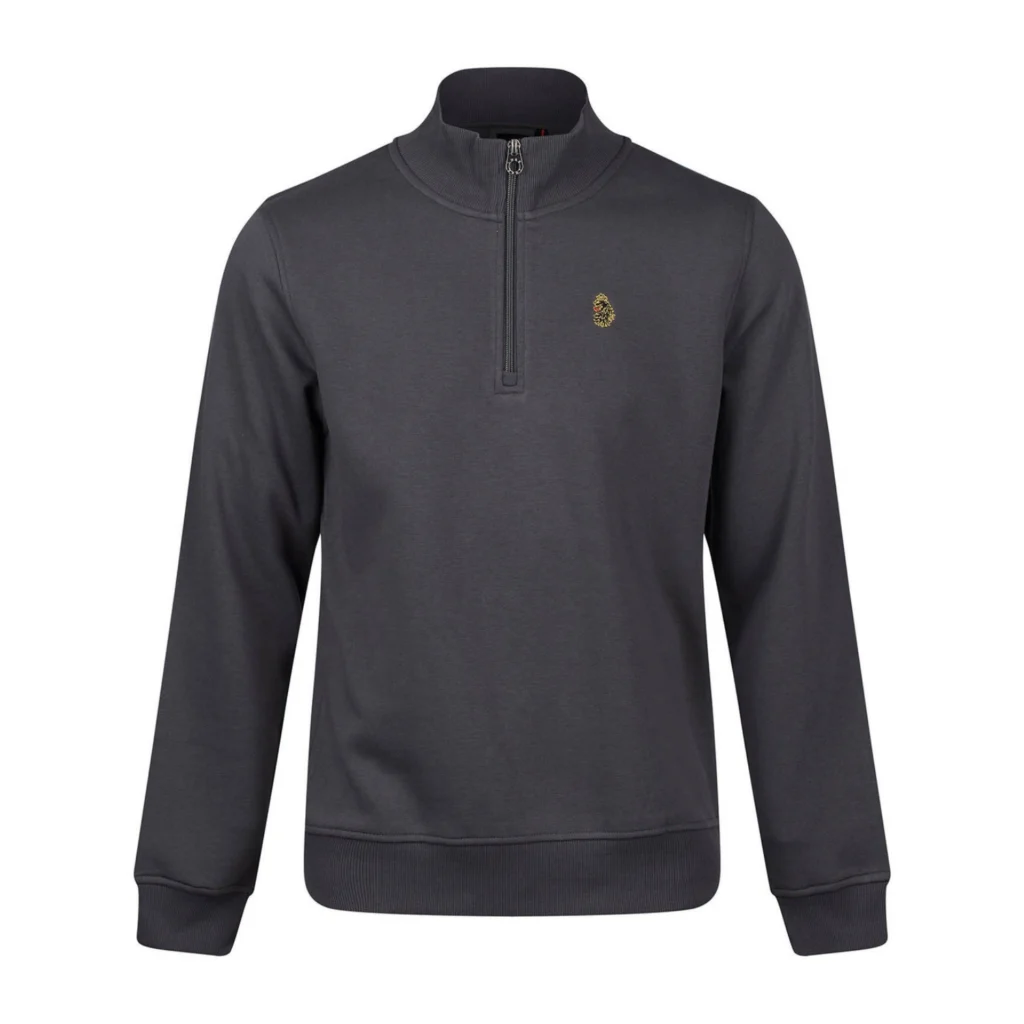 Luke Sydney 1000 320GSM  1/4 Zip Sweater - Charcoal