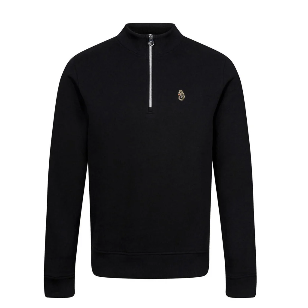 Luke Sydney 1000 320GSM 1/4 Zip Sweater - Jet Black