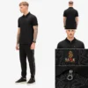 Luke Totti Overprint Zip Polo 220GSM - Black