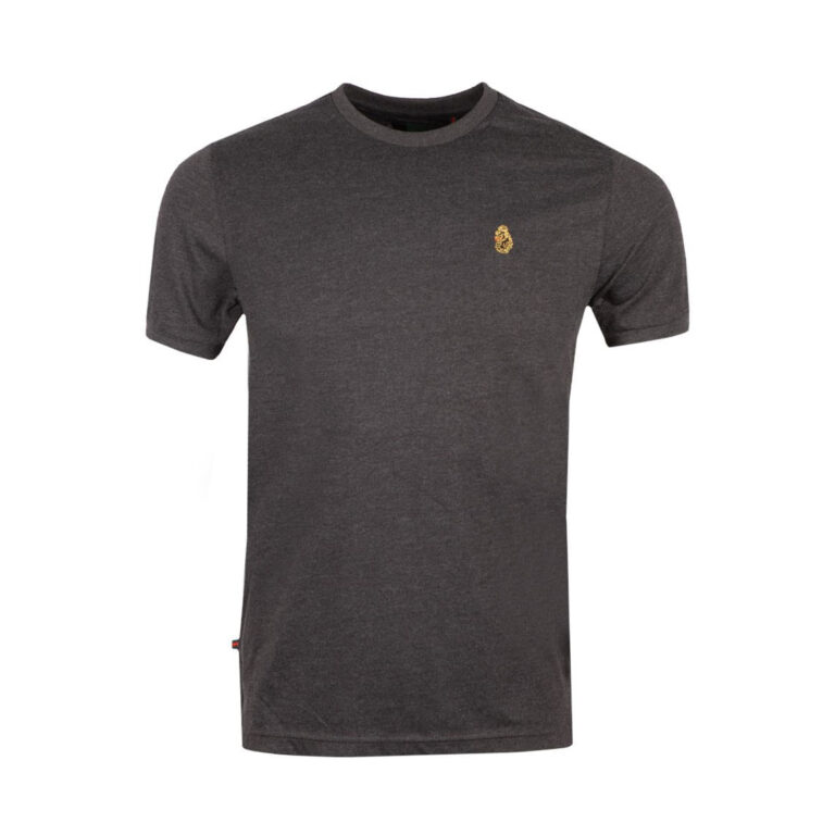 Luke Traffs Regular Fit Short Sleeve T-Shirt - Marl Charcoal