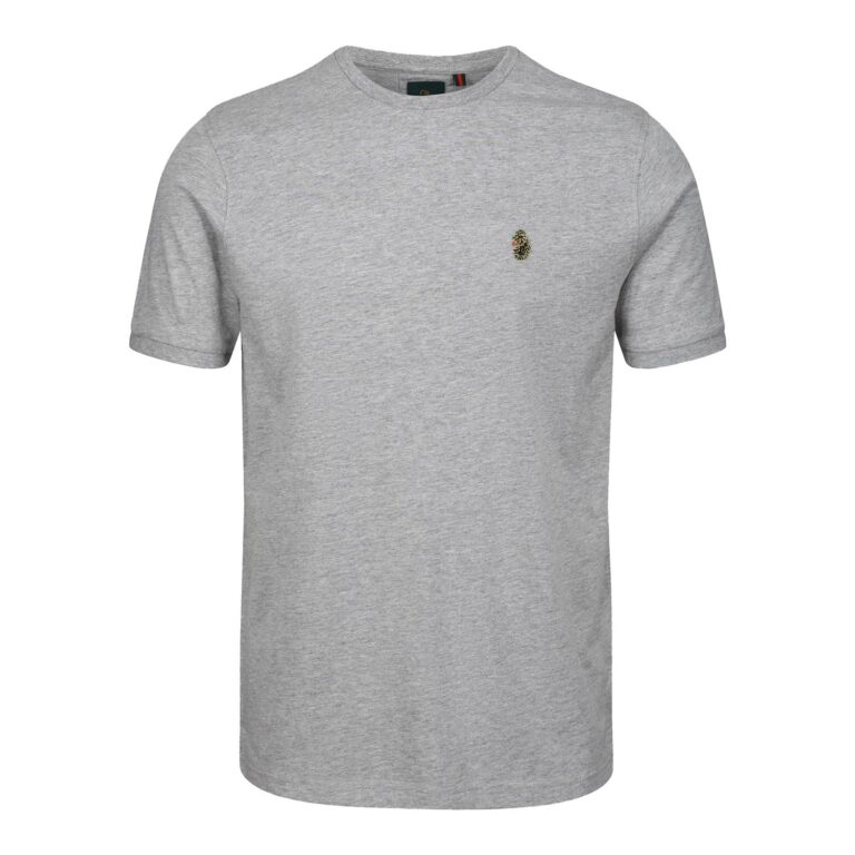 Luke Traffs Regular Fit Short Sleeve T-Shirt - Mid Marl Grey