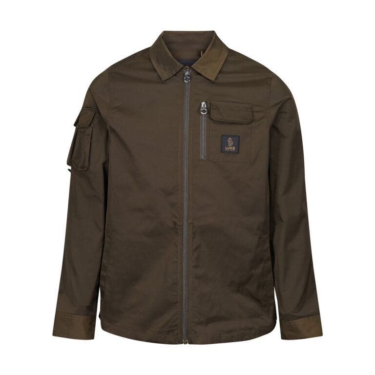 Luke Vietnam Zip Through Regular Fit Long Sleeve Technical Jacket - Dark Green