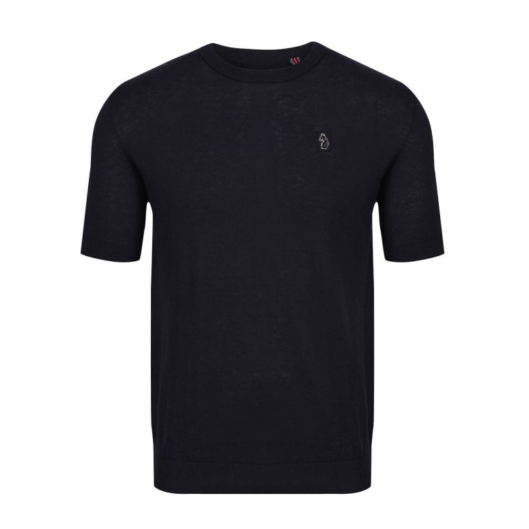 Luke Zinc Short Sleeve Knitted T-Shirt - Black