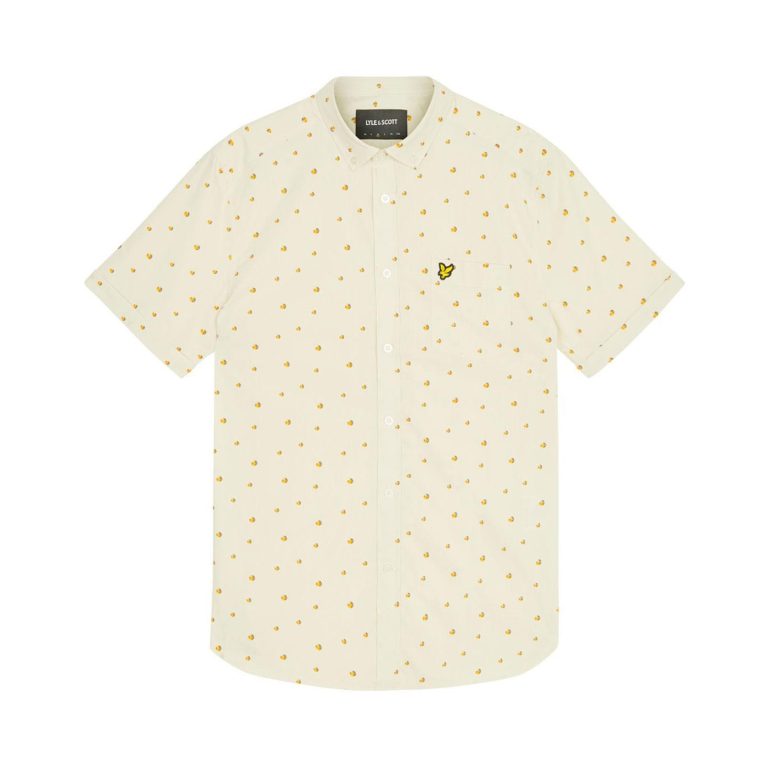 Lyle & Scott Beach Ball Print Short Sleeve Shirt - Seashell White