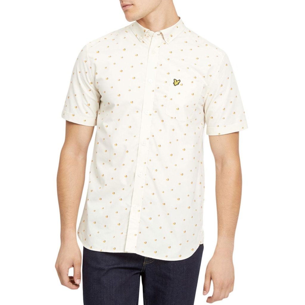 Lyle & Scott Beach Ball Print Short Sleeve Shirt - Seashell White