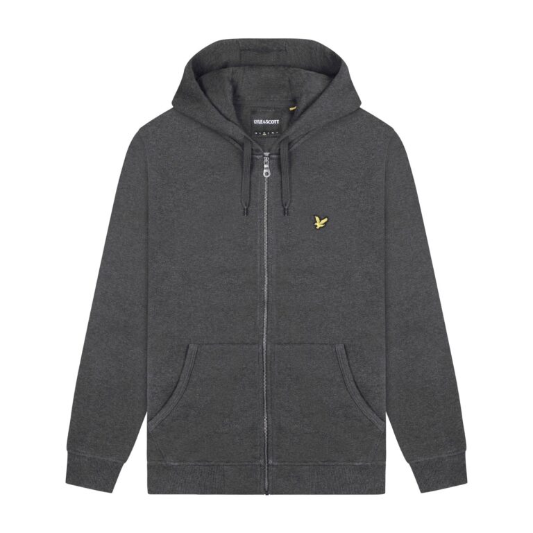 Lyle & Scott Classic Full Zip Regular Fit Long Sleeve Hoodie - Charcoal Marl