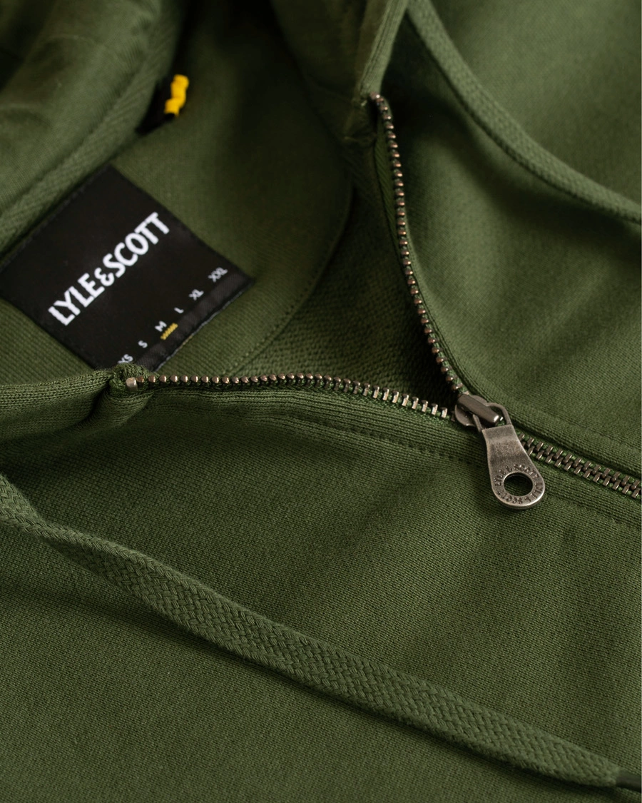 Lyle & Scott Classic Full Zip Regular Fit Long Sleeve Hoodie - Lichen Green