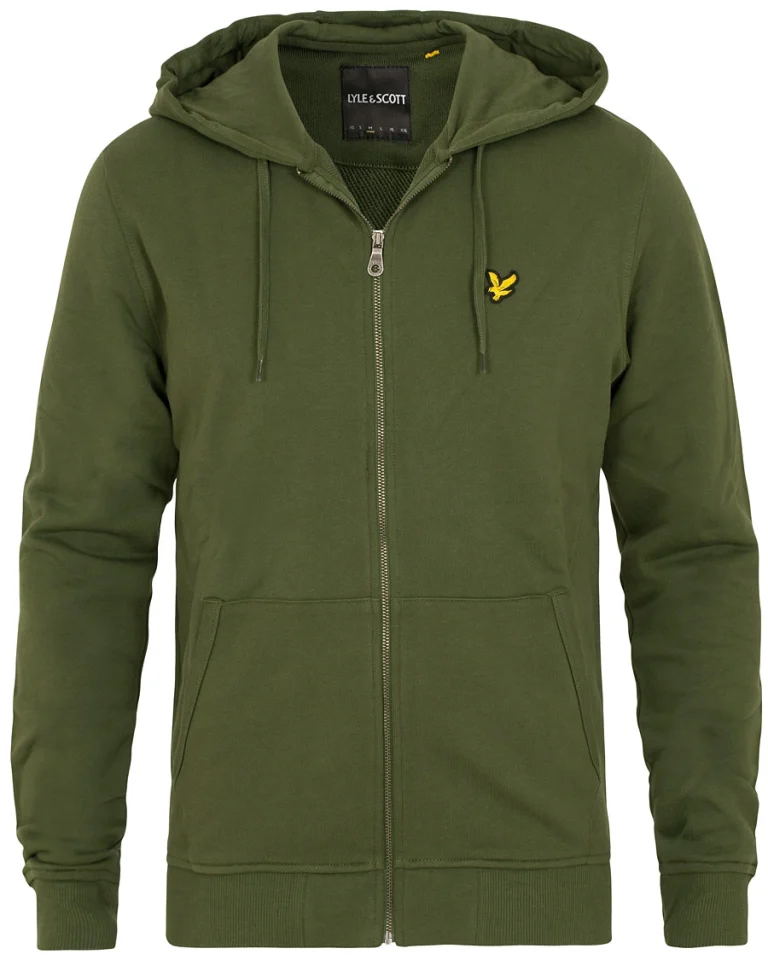 Lyle & Scott Classic Full Zip Regular Fit Long Sleeve Hoodie - Lichen Green