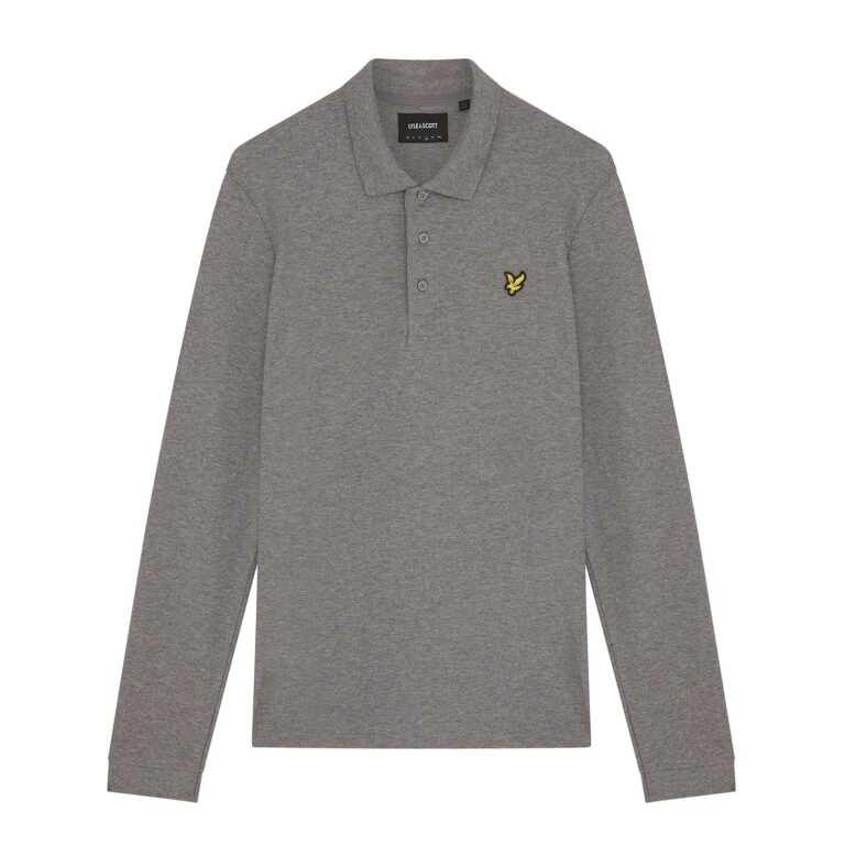 Lyle & Scott Classic Regular Fit Long Sleeve Polo Shirt - Grey