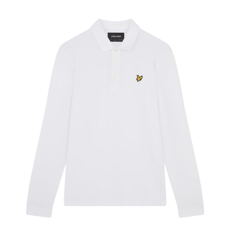 Lyle & Scott Classic Regular Fit Long Sleeve Polo Shirt - White