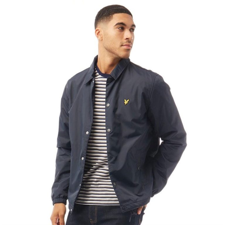 Lyle & Scott Coach Collar Regular Fit Long Sleeve Jacket - Dark Navy