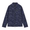 Lyle & Scott Earth Print Regular Fit Long Sleeve Overshirt - Dark Navy