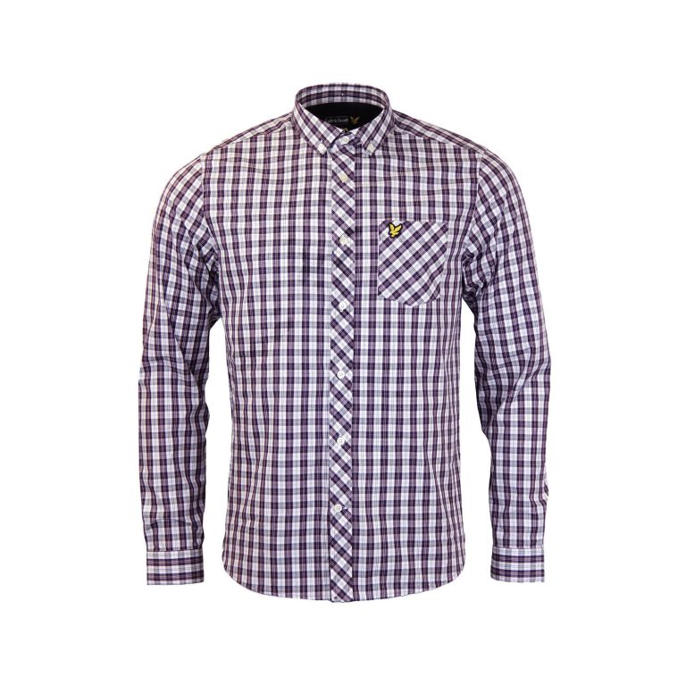 Lyle & Scott Long Sleeve Check Shirt - Deep Plum