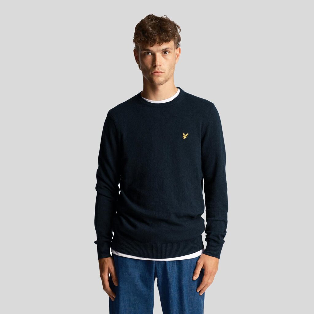 Lyle & Scott Merino Lightweight Regular Fit Long Sleeve Sweatshirt - Dark Navy