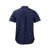 Lyle & Scott Micro Print Poplin Short Sleeve Shirt - Navy