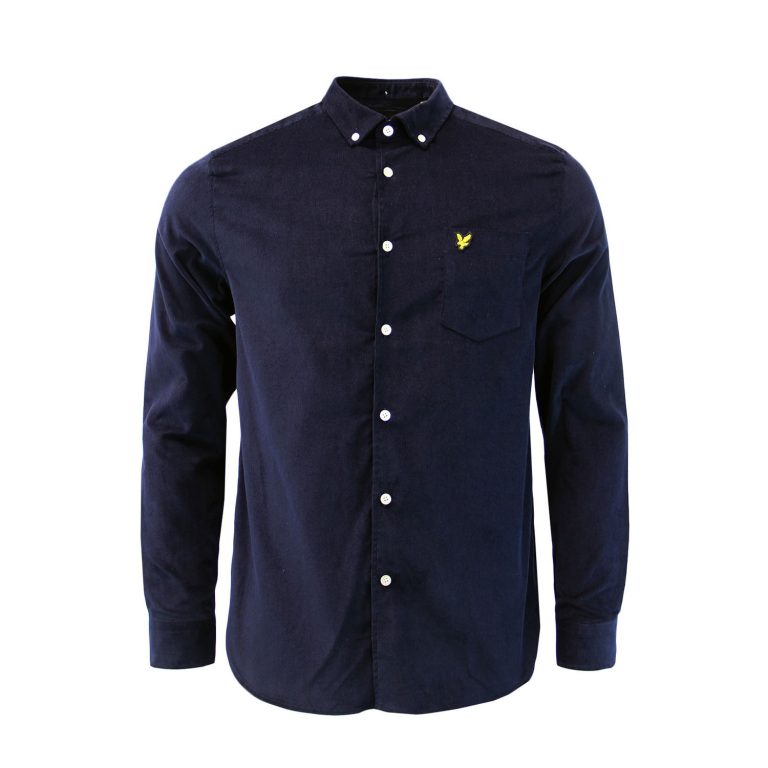 Lyle & Scott Mini Cord Regular Fit Long Sleeve Shirt - Navy