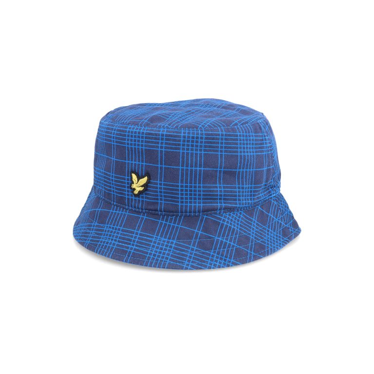 Lyle & Scott Reversible Check Bucket Hat - Navy/Ocean