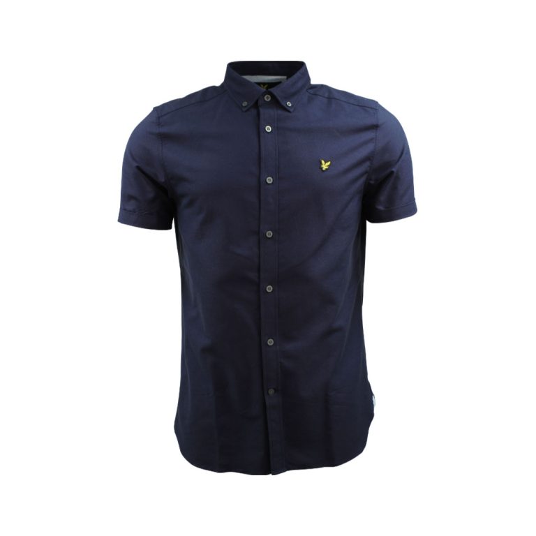 Lyle & Scott Short Sleeve Oxford Shirt - Navy